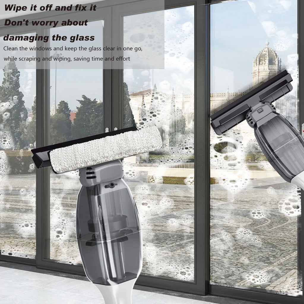 Window Cleaner USB Rechargeable Cordless Glass Vacuum Mop Water Absorbing Cleaning Tool