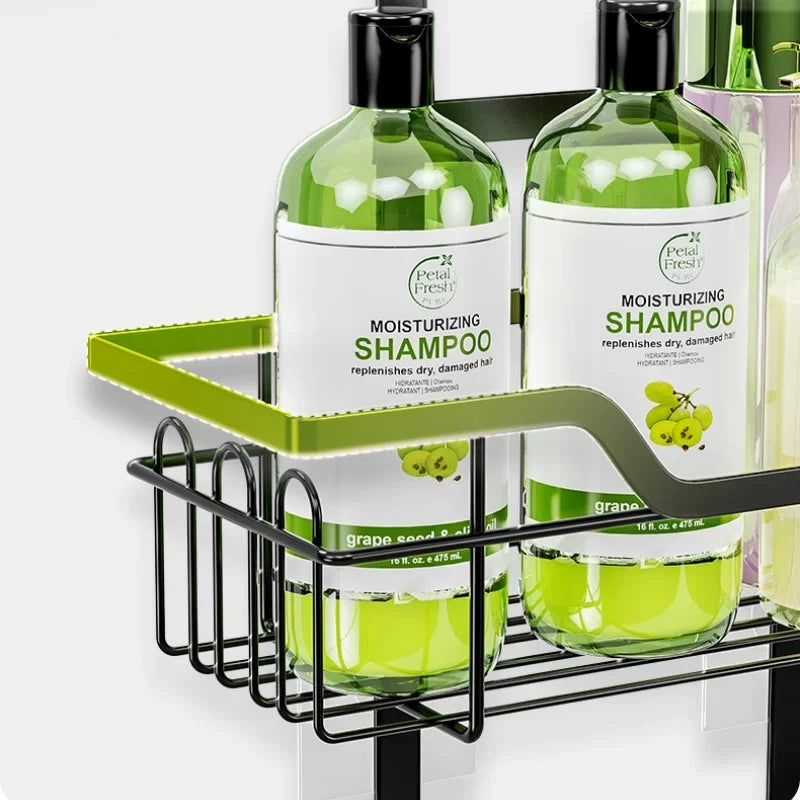 3-Layer Drill-Free Over-Door Bathroom Storage Shelf Hanging Organizer