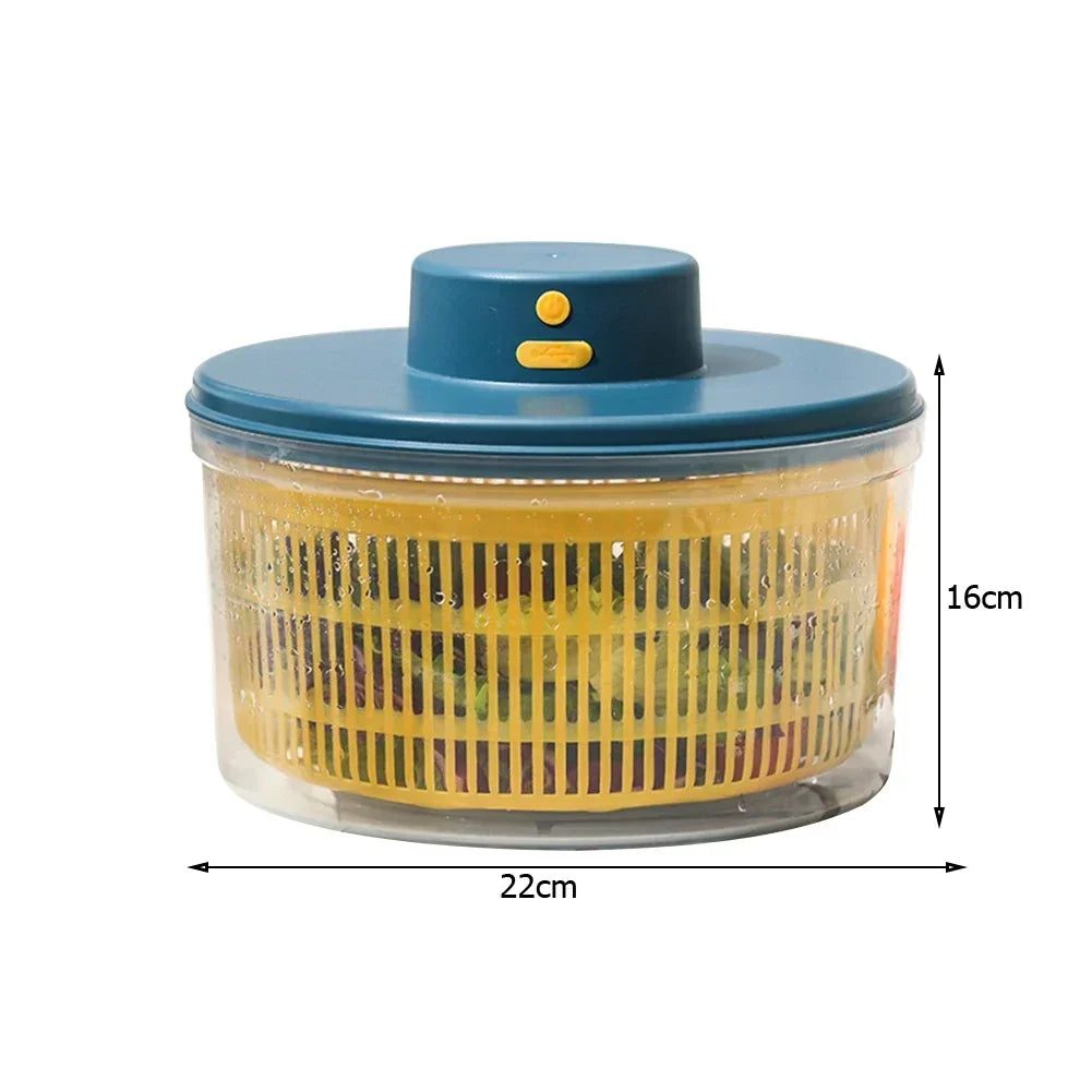 Salad Spinner 3L Rechargeable Vegetable Dryer 1200mAh USB Powered Lettuce Washer with 20W Motor