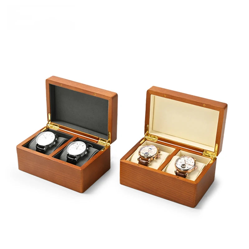 Watch Box Wooden Single Watch Storage Organiser with Soft Cushion - Black