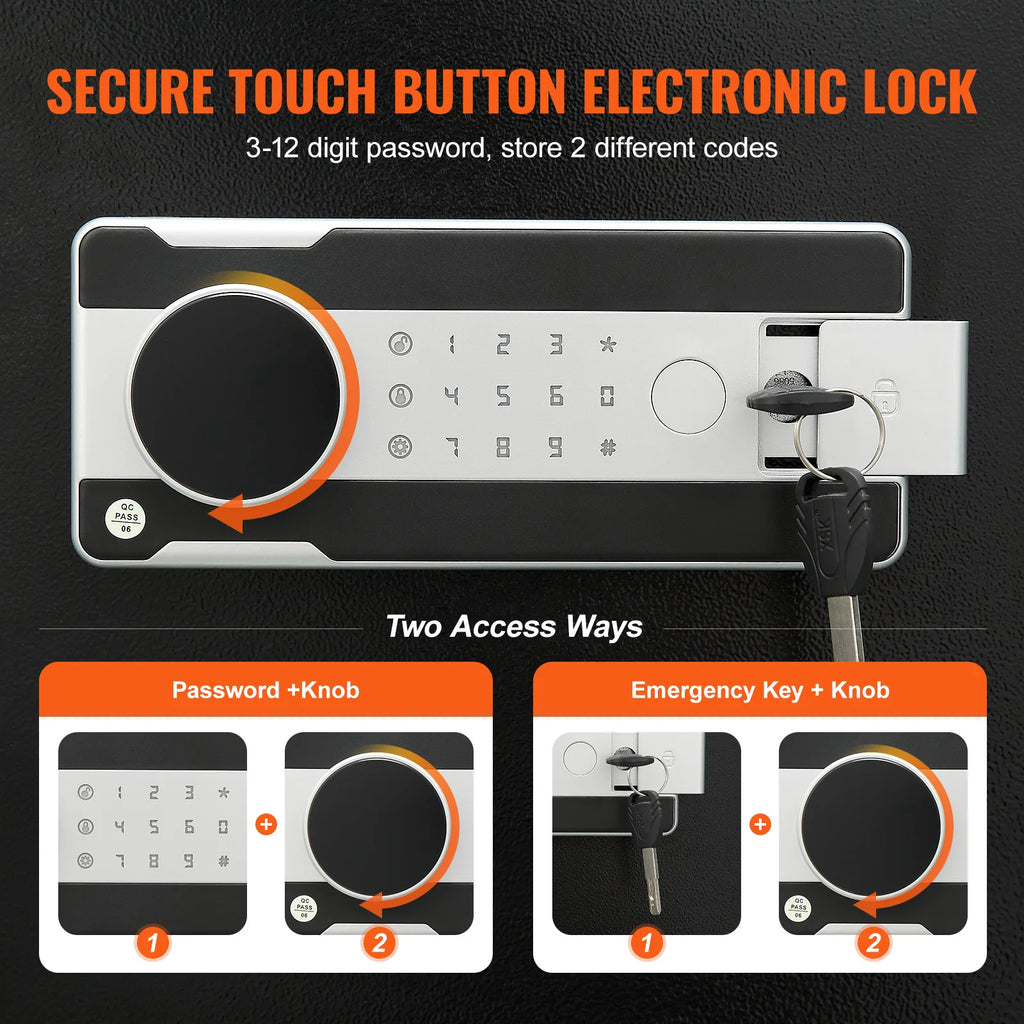 Depository Box 1.7C Electronic Keypad Cash Storage with Drop Slot and Vibration Alert