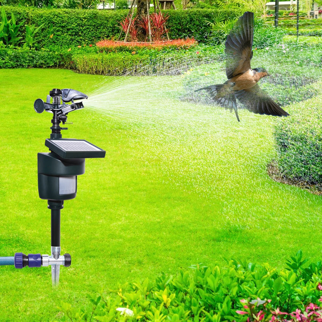 Solar Motion Sensor Sprinkler Animal Repeller with Eco-Friendly Jet Spray for Garden Pest and Bird Control