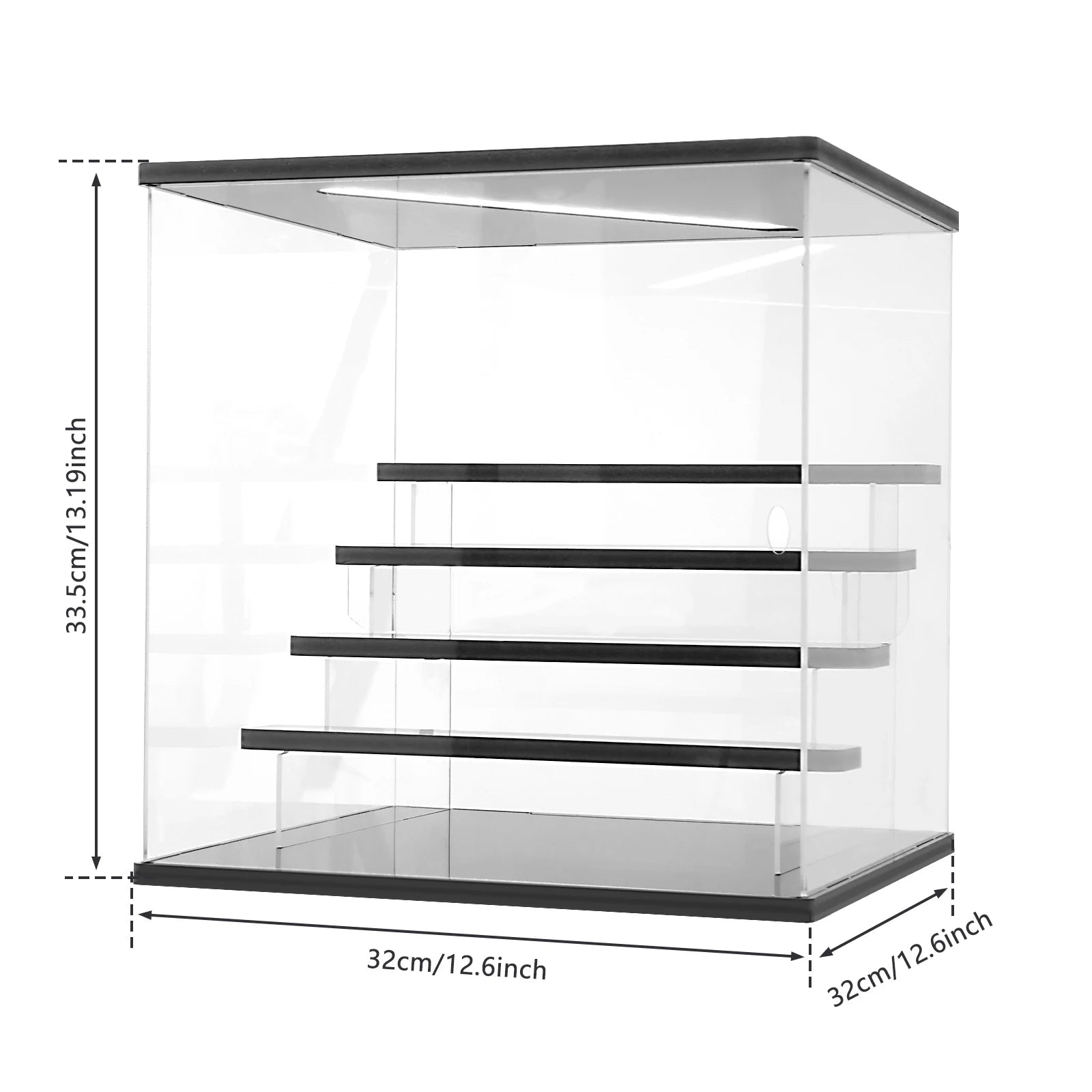 Display Case Portable LED Acrylic Organizer Box 5 Layer Stackable Dust Proof