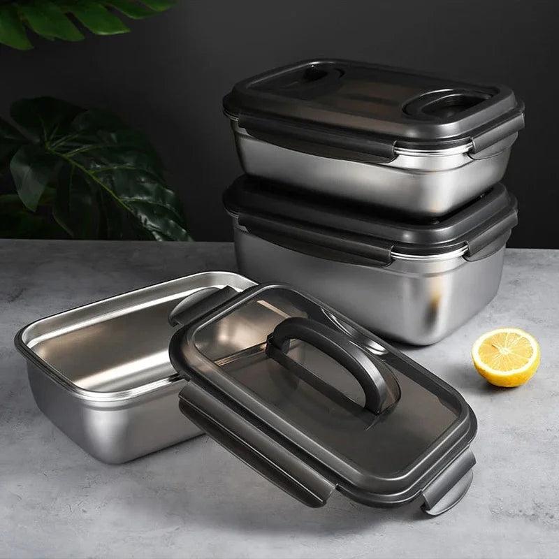 Lunch Box 3.8L 304 Stainless Steel Food Storage Container with Sealed Lid and Carry Handle