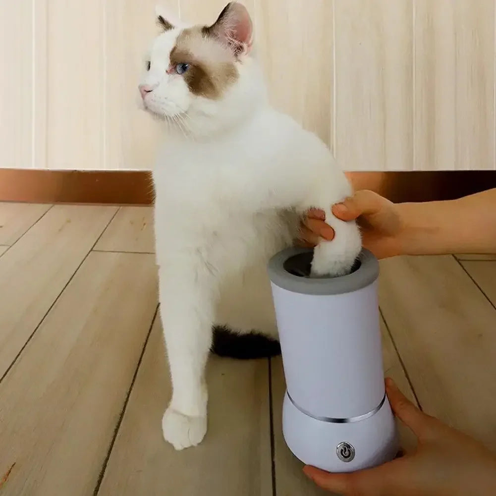 Pet Paw Cleaner USB Rechargeable Automatic Foot Washer for Dogs - White