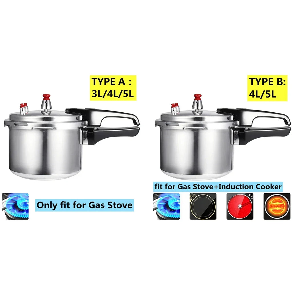 Pressure Cooker 5L Aluminum Alloy Soup Pot for Gas & Induction Cooker