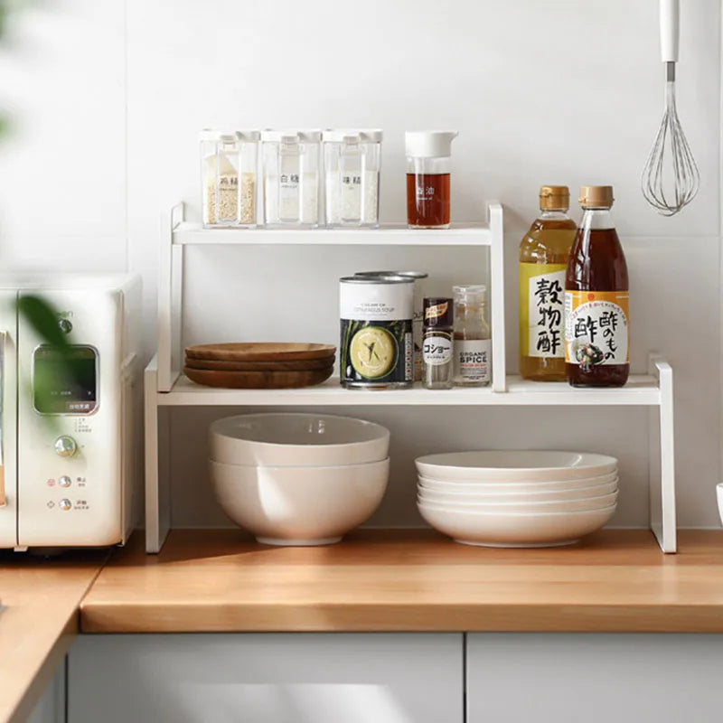 Large Metal Desktop Storage Rack Countertop Organizer Shelf Space Saving Kitchen Cabinet Storage