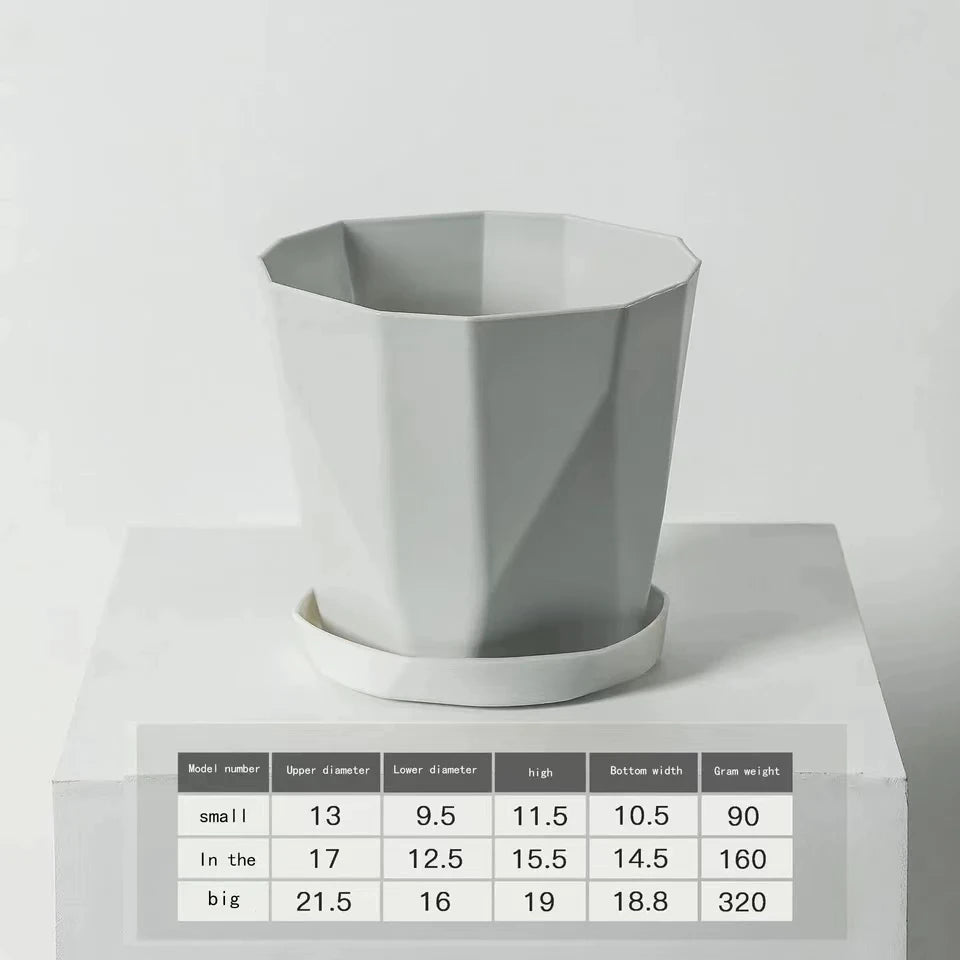 Large Plastic Flower Pot 27cm Classic Planter For Indoor And Outdoor Plants – Grey