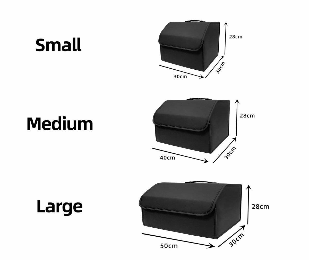 Car Trunk Organizer PU Leather Foldable Storage Bag Auto Boot Box - Medium