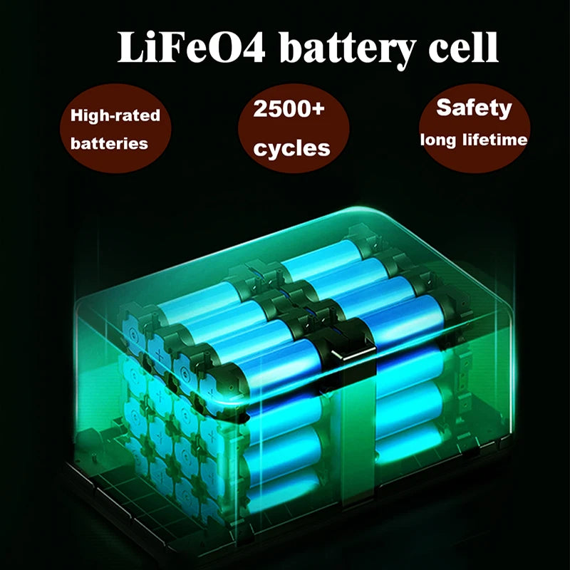 Portable Power Station 384Wh LiFePO4 Solar Generator 500W Pure Sine Wave Backup Battery