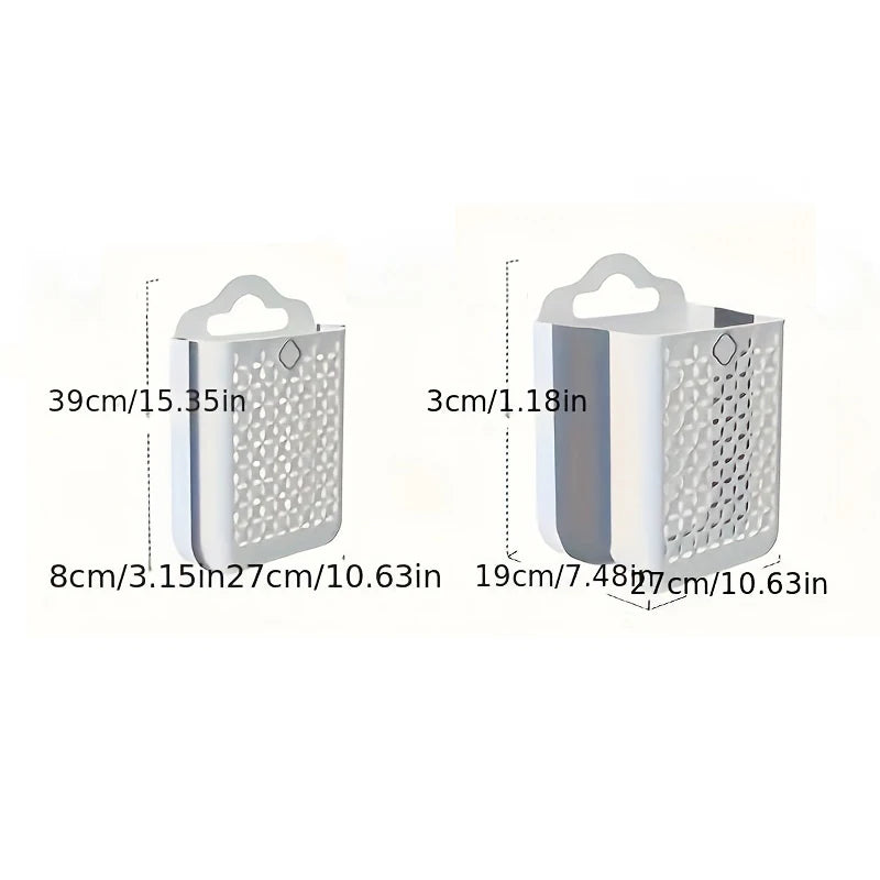 Laundry Basket Foldable PP Plastic Storage Hamper with Handles - Grey