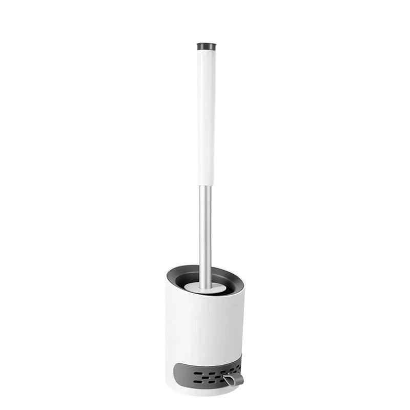 Silicone TPR Toilet Brush with Tweezers Wall Mounted Bathroom Cleaning Brush Set – Circular