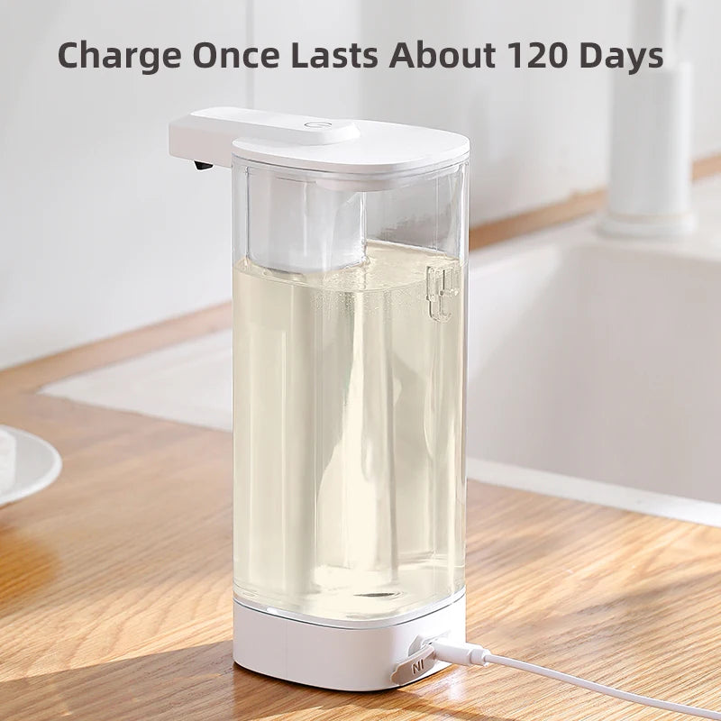 Automatic Soap Dispenser 500 mL Touchless Sensor Rechargeable Pump - Silver