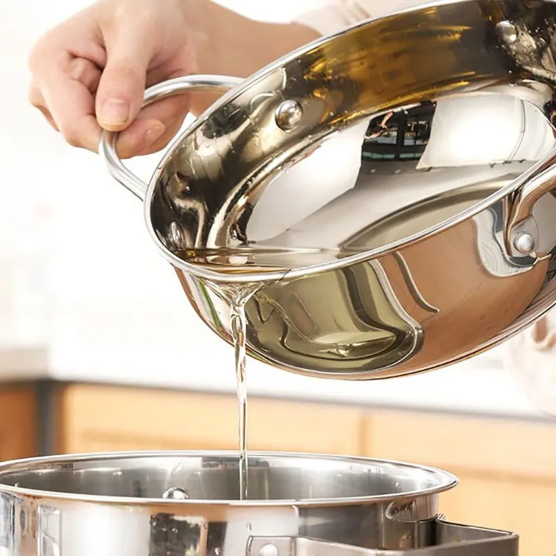 Oil Frying Pan 28 cm Stainless Steel Deep Frying Pot with Thermometer, Lid and Drain Rack
