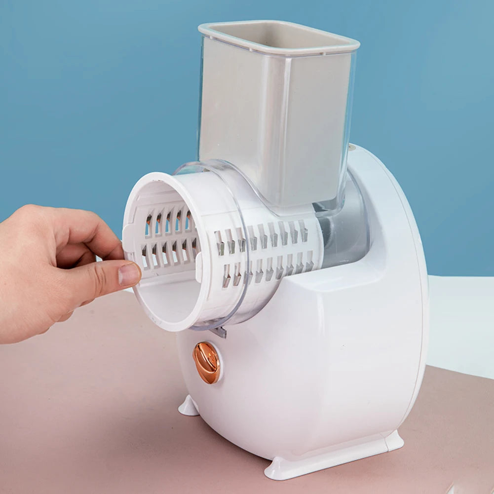 Electric Vegetable Slicer 3 in 1 Rechargeable Grater Cutter 29cm - White