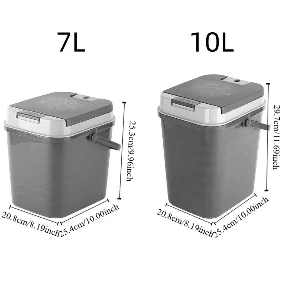 10L Tea Residue Waste Bucket Leak-Proof Kitchen Compost Bin with Removable Inner Container – Brown
