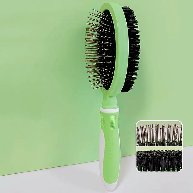 Pet Grooming Comb Double Sided Stainless Steel Deshedding Brush Coat Care Tool for Dogs and Cats
