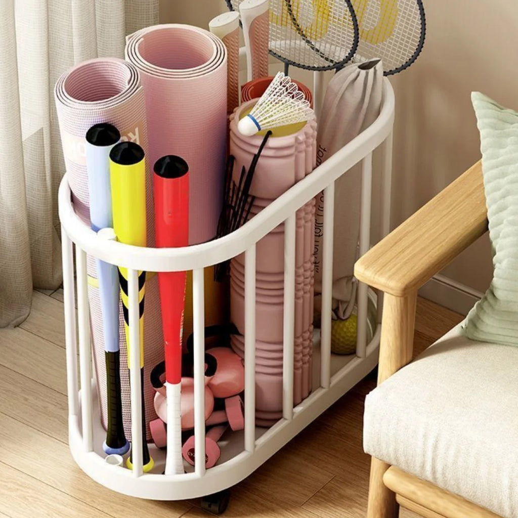 Toy and Clothes Storage Basket with Wheels Portable Organizer for Toys Laundry and Nursery Storage – Black