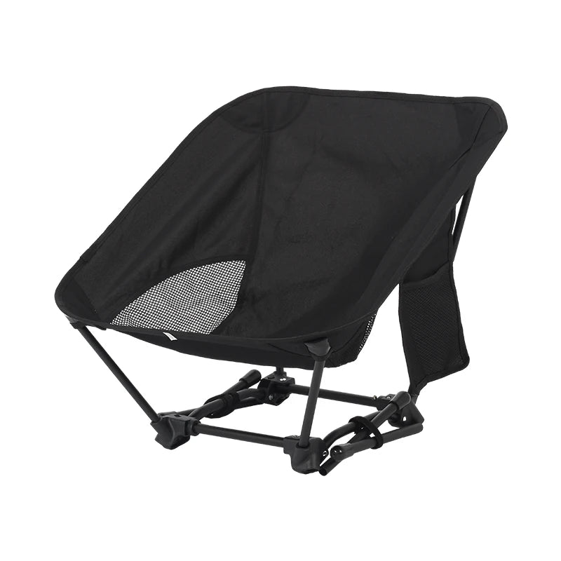 Camping Folding Chair Portable Lightweight Moon Chair Square Frame Iron Stool Khaki