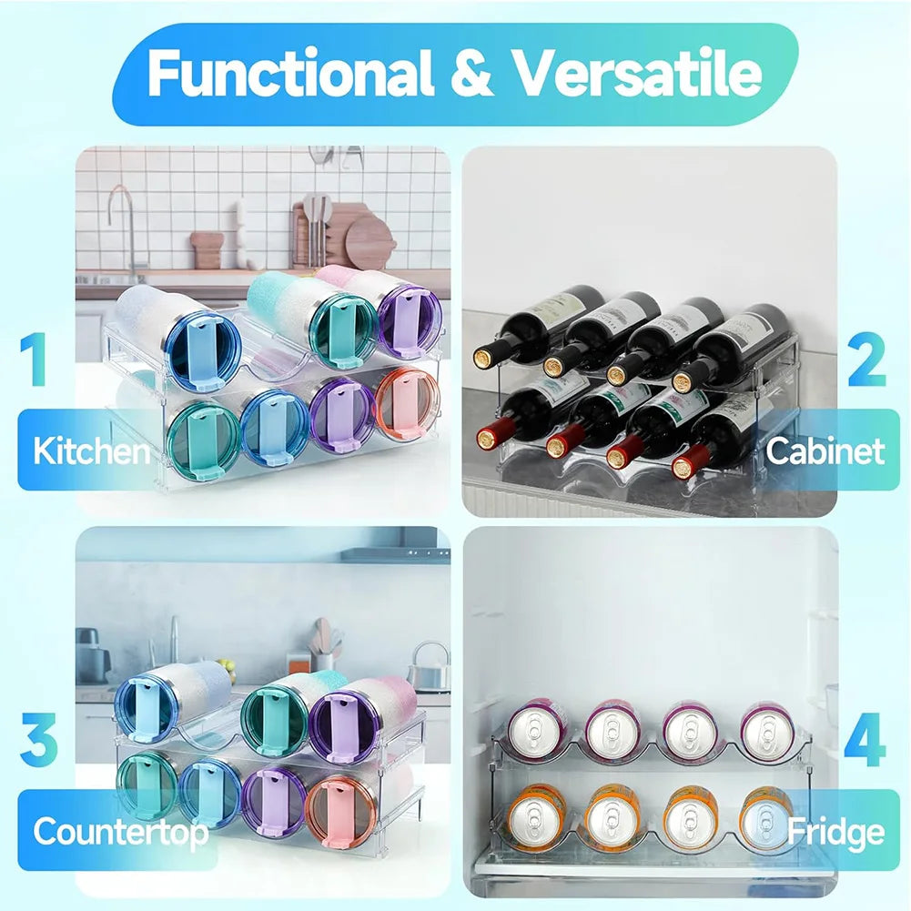 Water Bottle Rack 3 Tier Stackable PET Storage Holder