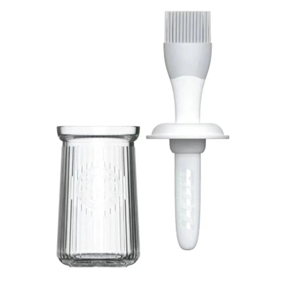 3 In 1 BBQ Oil Brush Heat Resistant Split Type Sauce Applying Brush Baking Tool Silicone Oil Dispenser Bottle with Brush