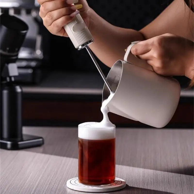 Electric Milk Frother 24.5cm Rechargeable Handheld Whisk Portable Beverage Mixer – Coffee