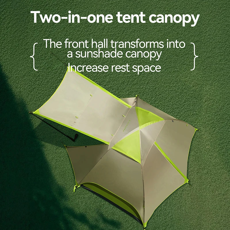Camping Tent 2 Person Lightweight Waterproof Trekking Tent 3 Season - Green