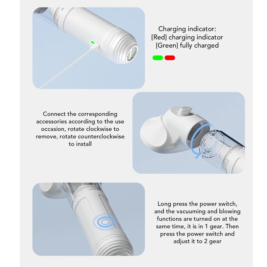 Pet Grooming Vacuum Cleaner 1800mAh Rechargeable Shedding Brush Hair Removal Kit for Dogs and Cats
