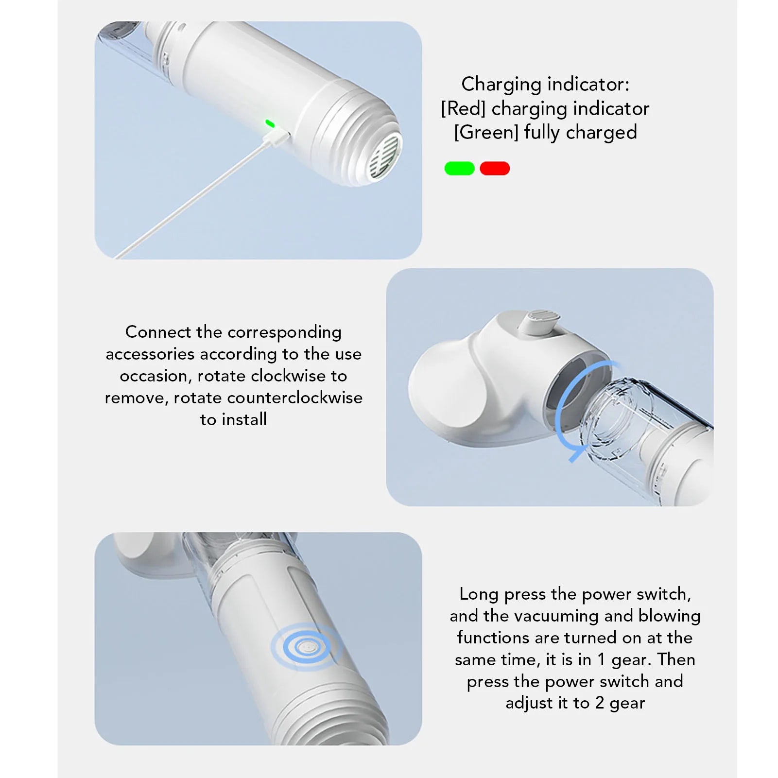 Pet Grooming Vacuum Cleaner 1800mAh Rechargeable Shedding Brush Hair Removal Kit for Dogs and Cats