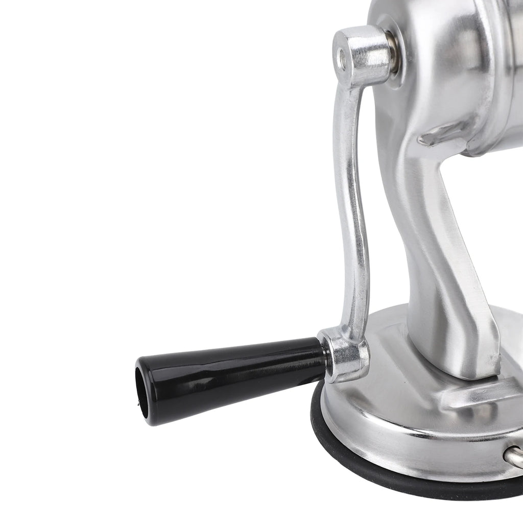 Manual Cheese Grater Stainless Steel Hand Crank Shredder with 5 Blades - Silver