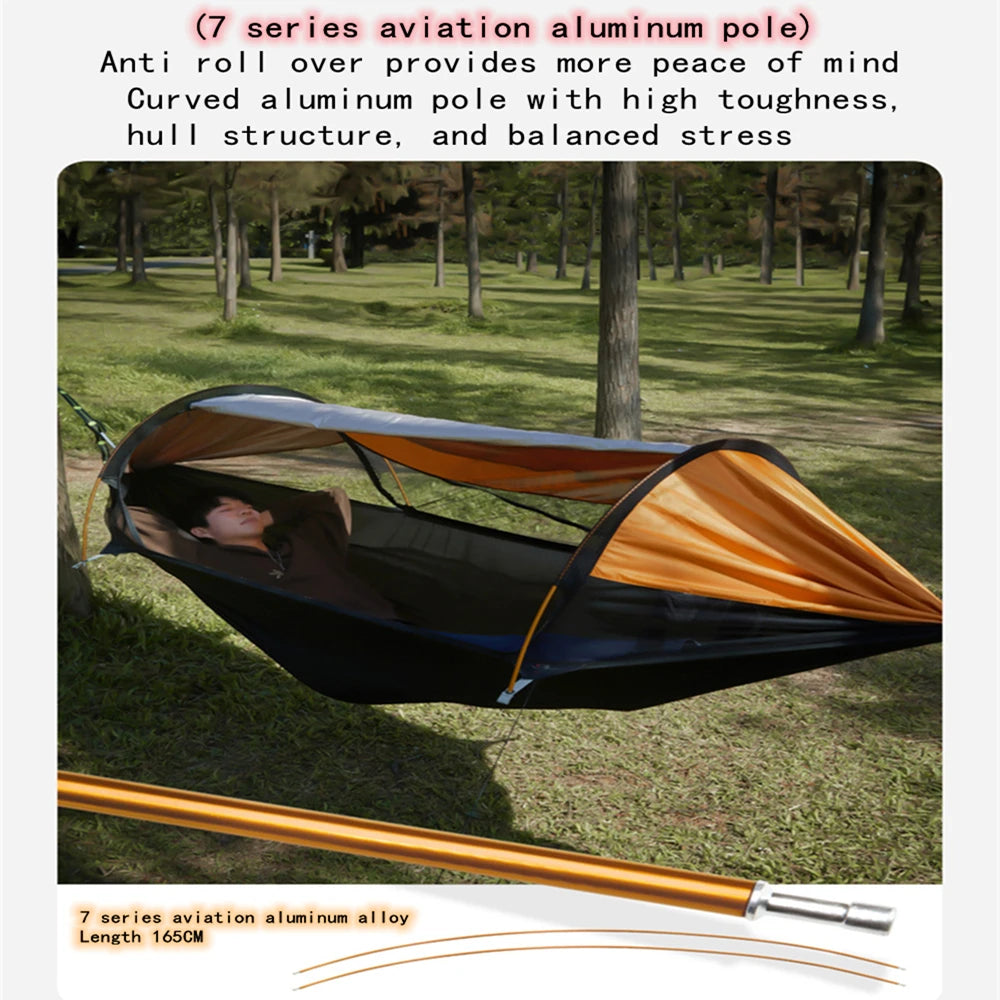 Camping Hammock with Mosquito Net Portable Outdoor Hanging Hammock - Purple