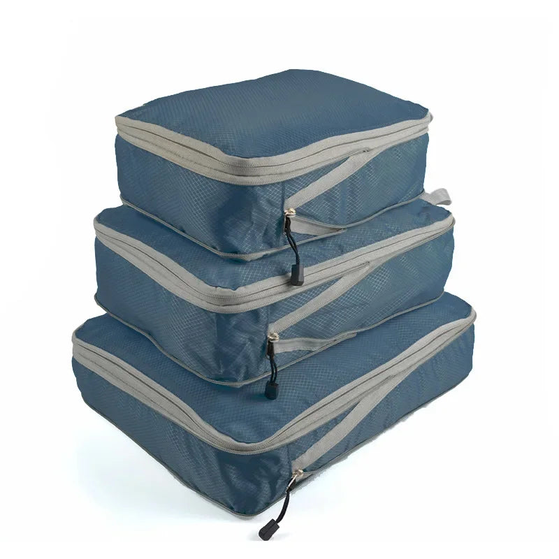 3PCS Set Travel Luggage Organizer Compression Packing Cubes for Carry on Luggage Large Capacity Suitcase Waterproof Storage Bags