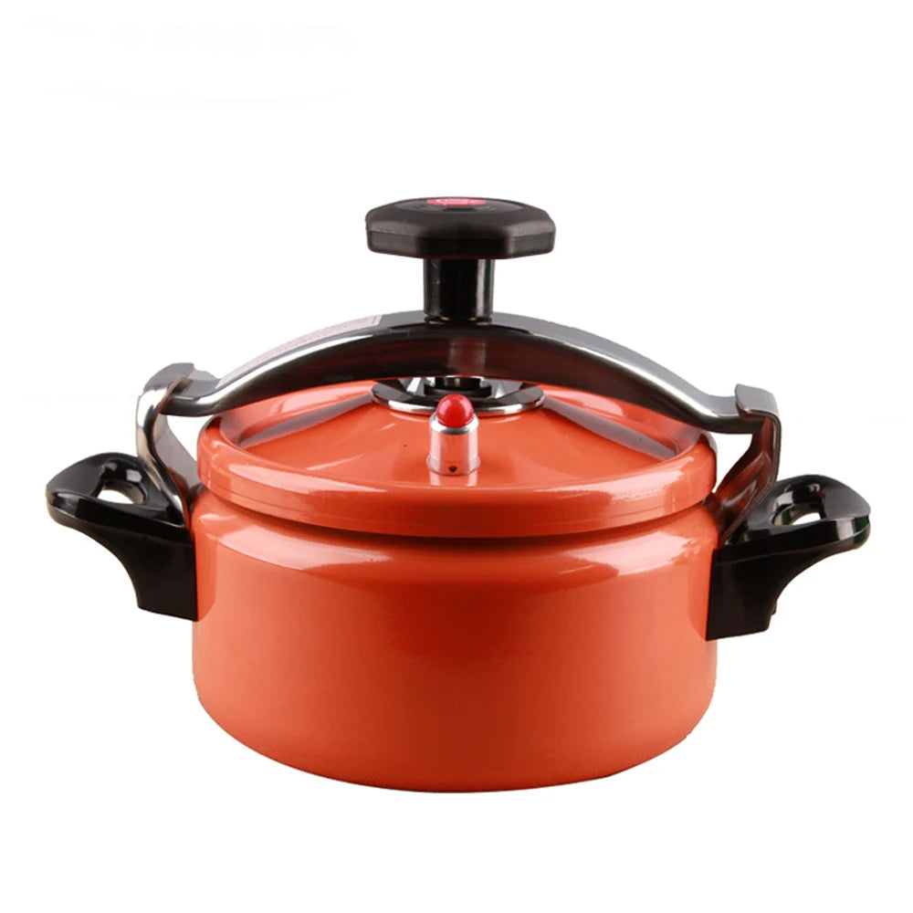 Mini Pressure Cooker 3L Aluminum Alloy Soup Pot for Gas and Induction Cooker – Orange