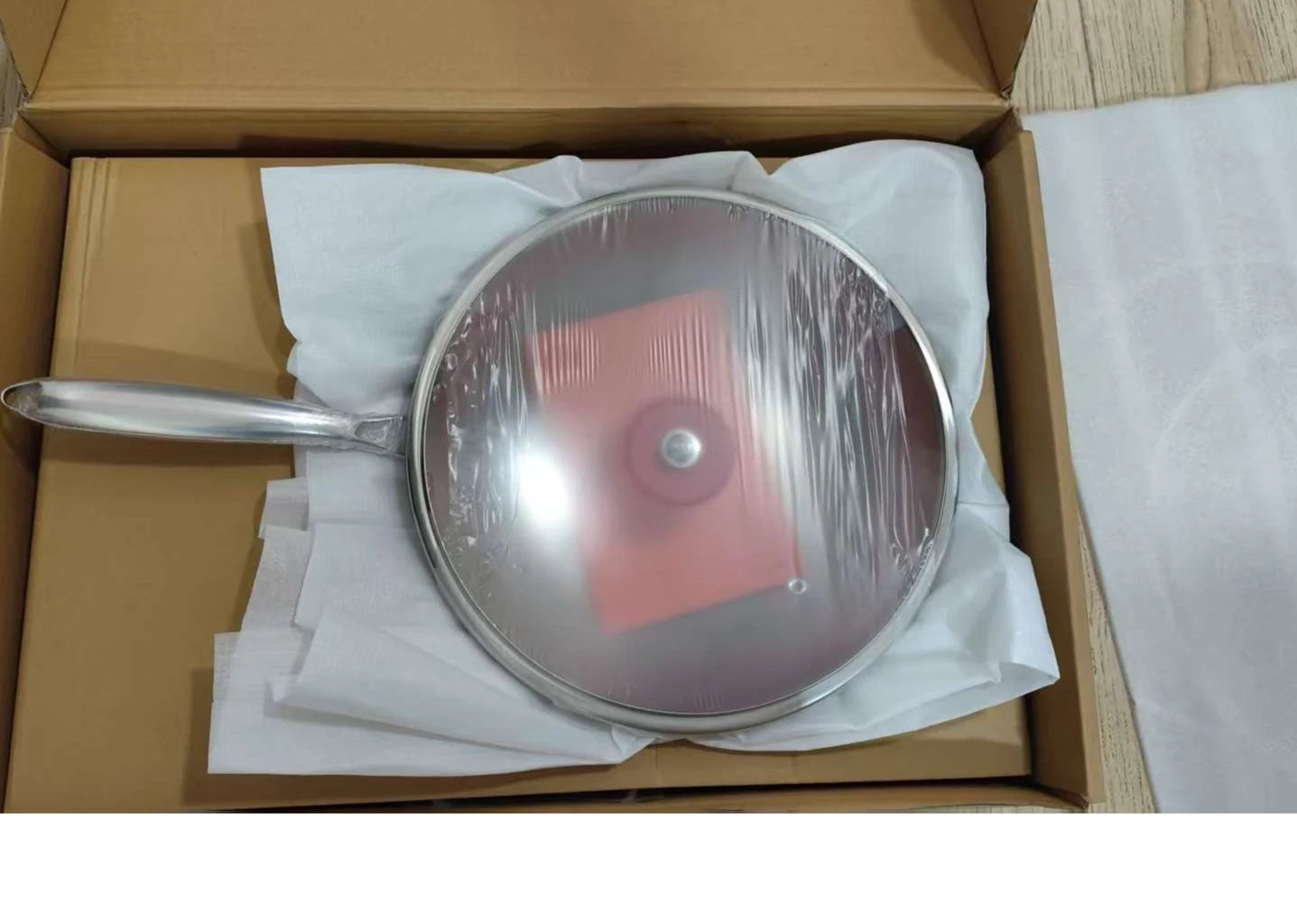 Wok Pan 32cm Titanium Alloy Uncoated Stir Fry Cookware Induction Compatible