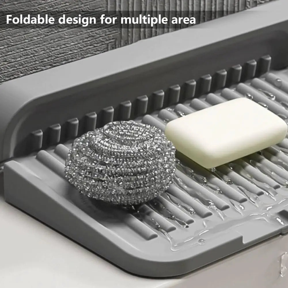 Silicone Sink Draining Mat Fast Drying Faucet Splash Guard Countertop Protector – Green