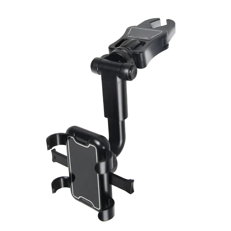 Phone Holder 360 Degree Rotating Rearview Mirror Mount Adjustable Viewing Stand for Vehicles