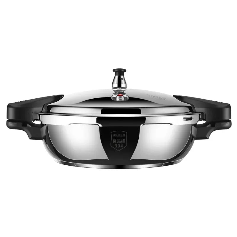 Stainless Steel Pressure Cooker 1.8L Portable Quick Cooking Pot Induction Compatible – Silver