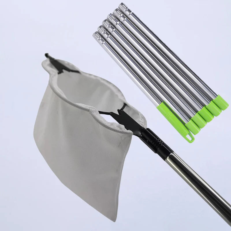 Fruit Picker Tool Telescopic Garden Picker with Metal Head Multi Section Pole - 2.4m