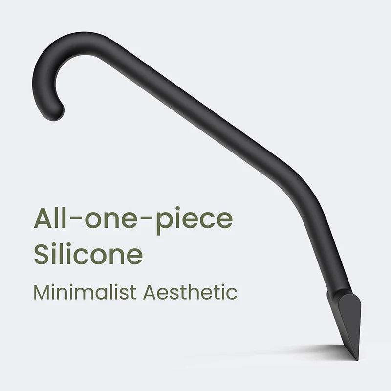 Silicone Glass Squeegee Window Bathroom Wiper with Hook T Handle - Black