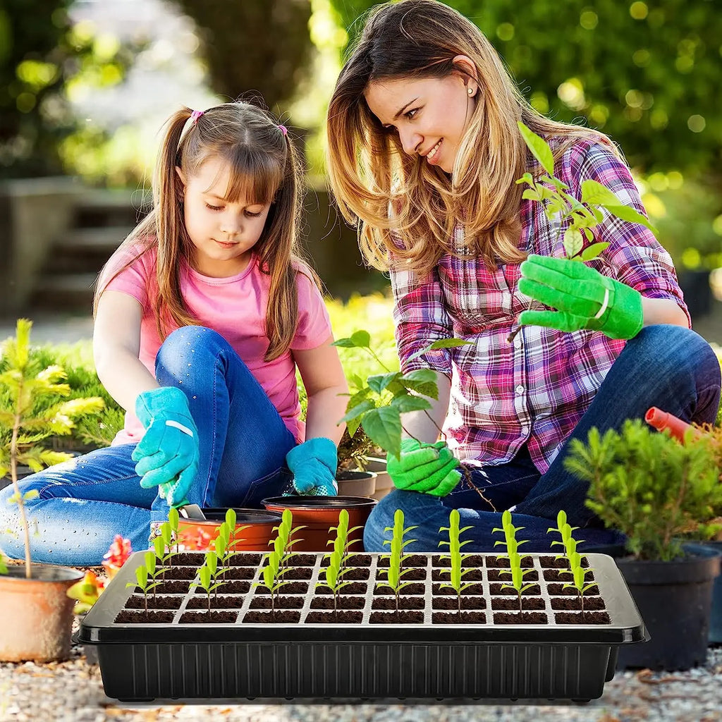 Seed Starter Tray 40 Cells with 2 LED Grow Lights and Humidity Dome for Home Gardening