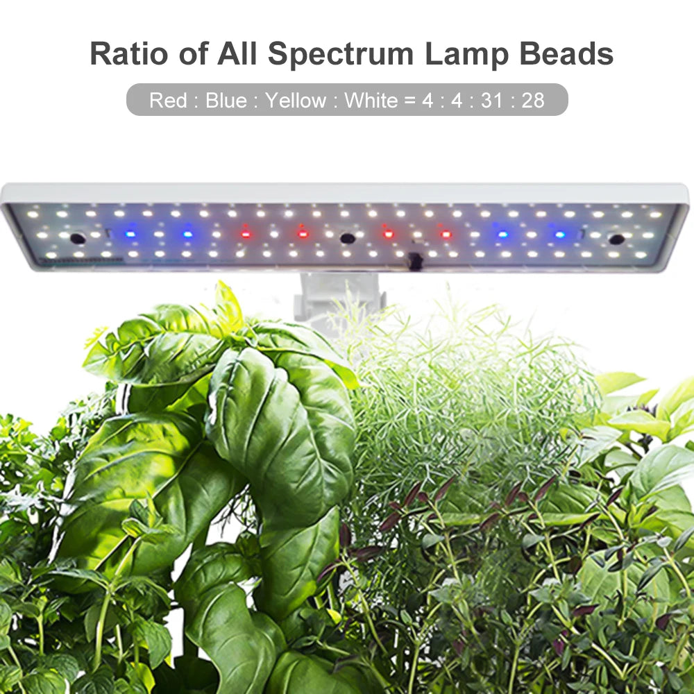 Hydroponic Growing System 9 Pod 2L Indoor Garden with 15W LED Grow Light AU Plug - White
