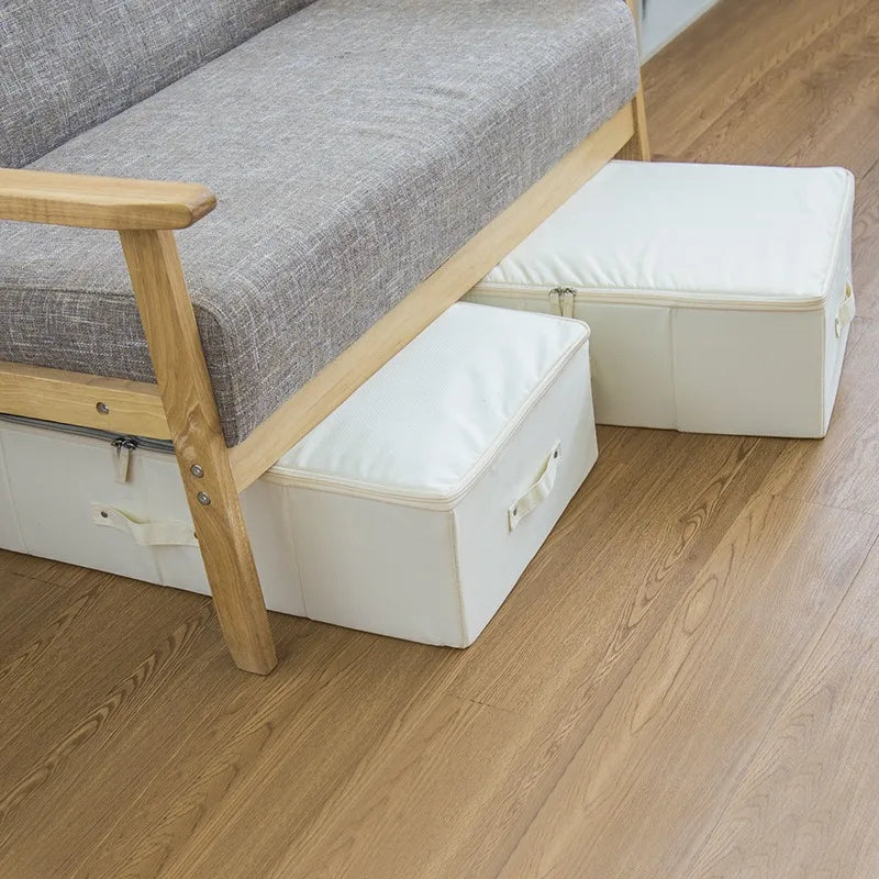 Storage Box Under Bed Clothing Organiser with Zipper Closure and Side Handles
