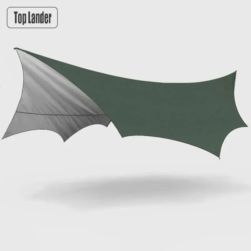 5.1×5.1m Large Waterproof Butterfly Camping Tarp Sun Shelter – Green
