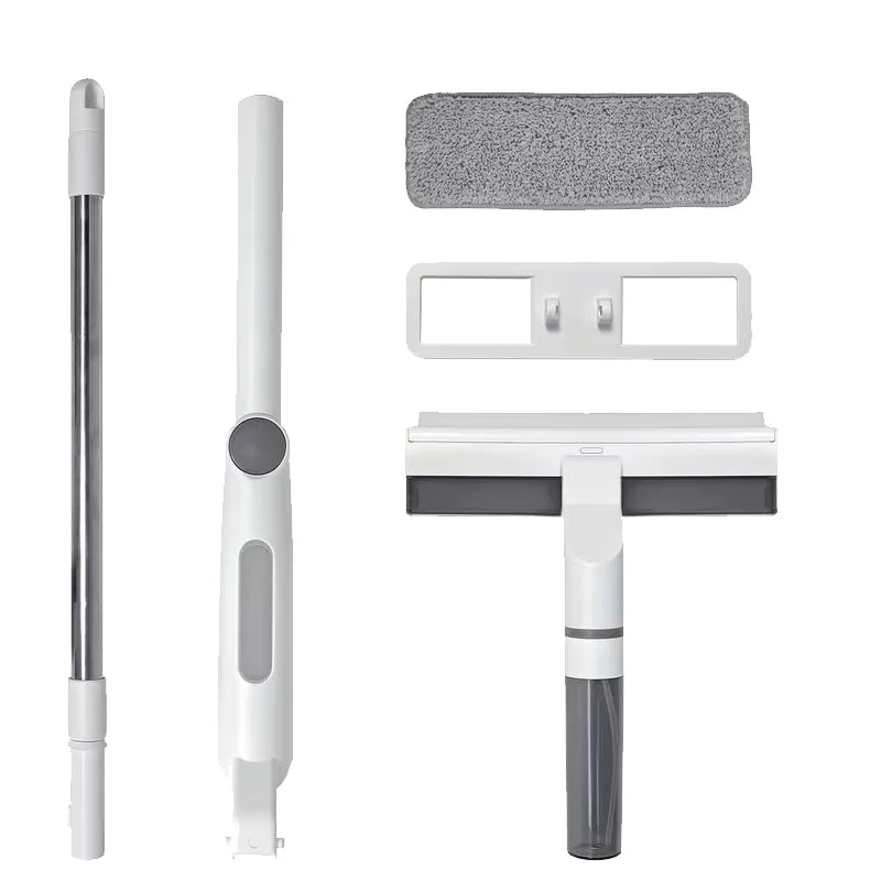 Window Cleaning Kit 3 in 1 Spray Squeegee Mop with Adjustable Handle 1 Pieces of Fabric