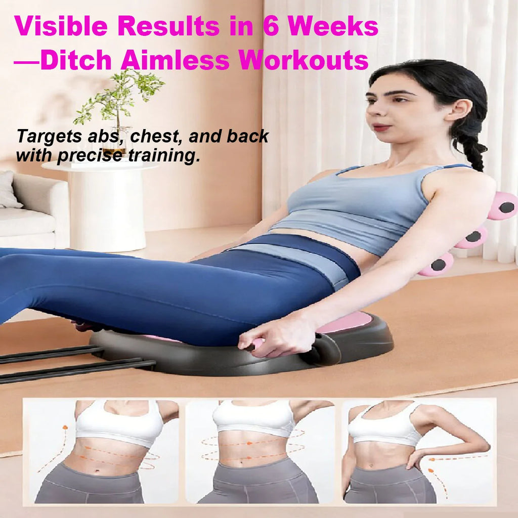 Ab Trainer 3 in 1 Adjustable Resistance Home Gym Core Workout Machine - Blue