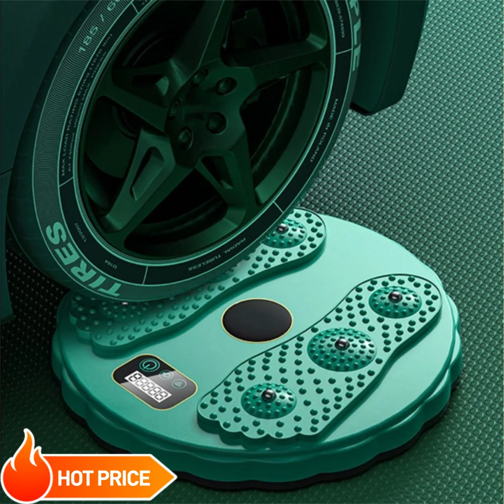 Twisting Waist Disc Fitness Board with LCD Display Rotating Core Trainer - Green