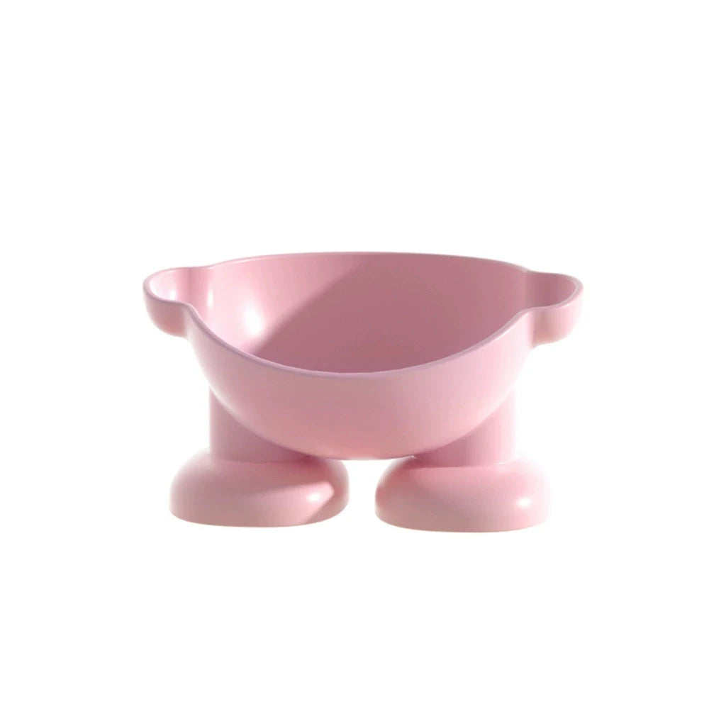 Tilted Cat Food Bowl Whisker Friendly Raised Feeding Bowl Anti Vomiting Pet Dish – Pink