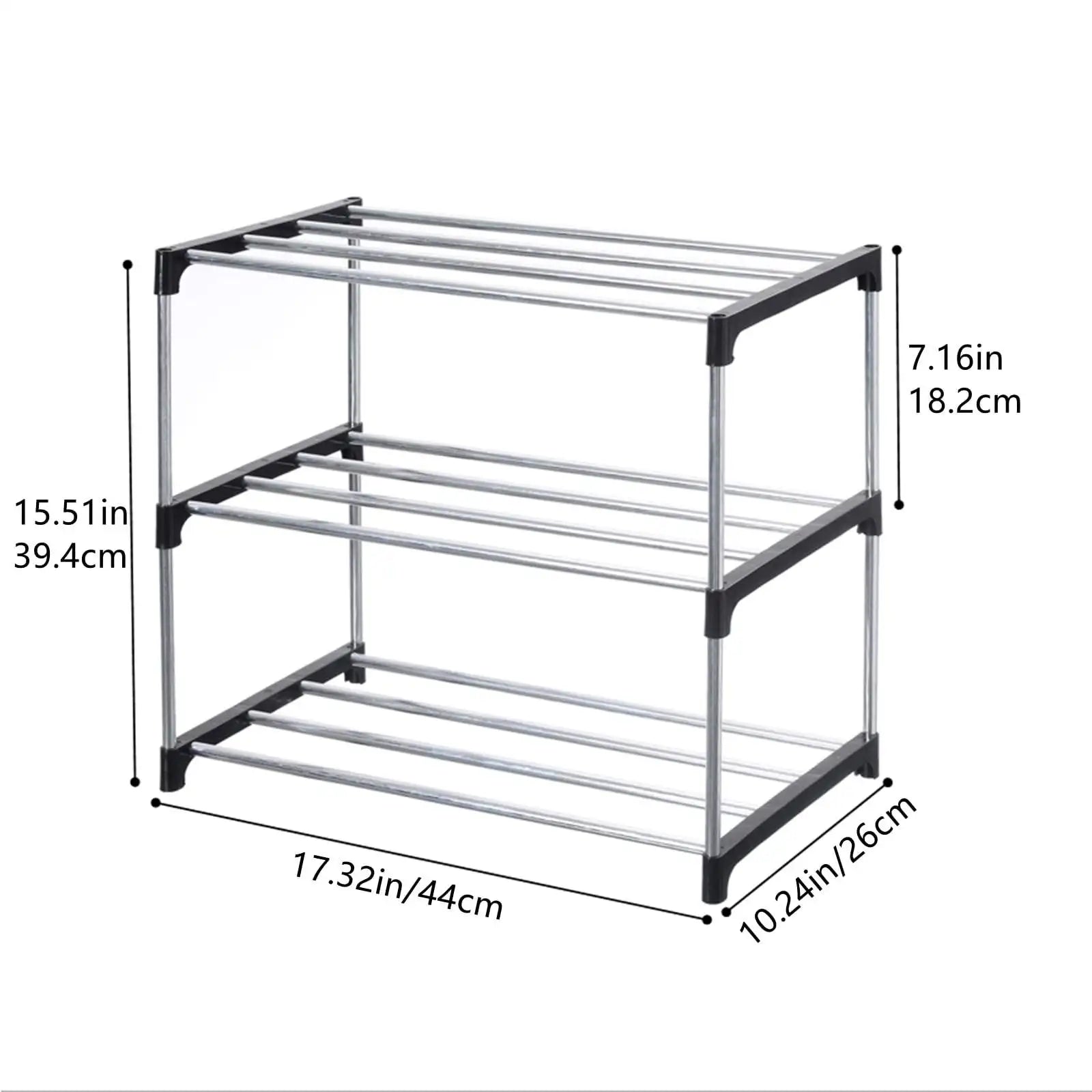 3 Tier Shoe Rack Lightweight Space Saving Storage Organizer for Entryway Closet and Dormitory – Green