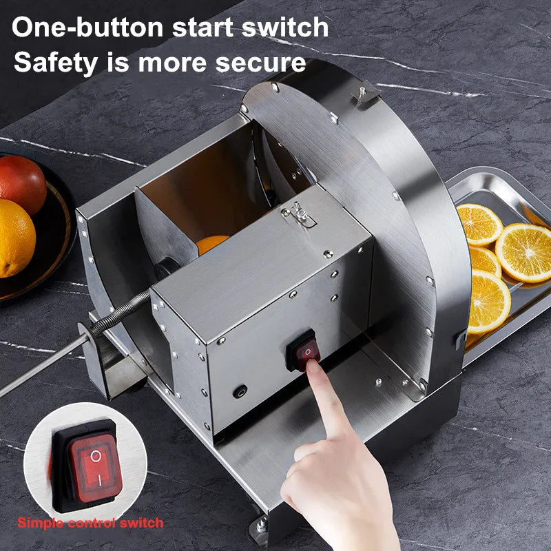 Electric & Manual Vegetable Slicer 220V Stainless Steel Multi-Blade Food Cutter - Dark Grey
