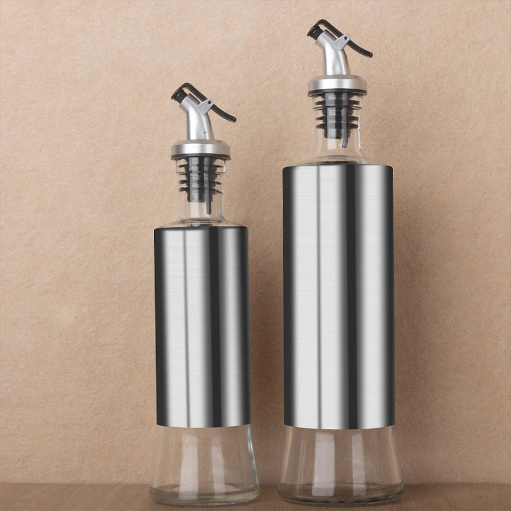 Oil & Vinegar Dispenser 300mL Stainless Steel Glass Precision Pour Bottle Leak Resistant